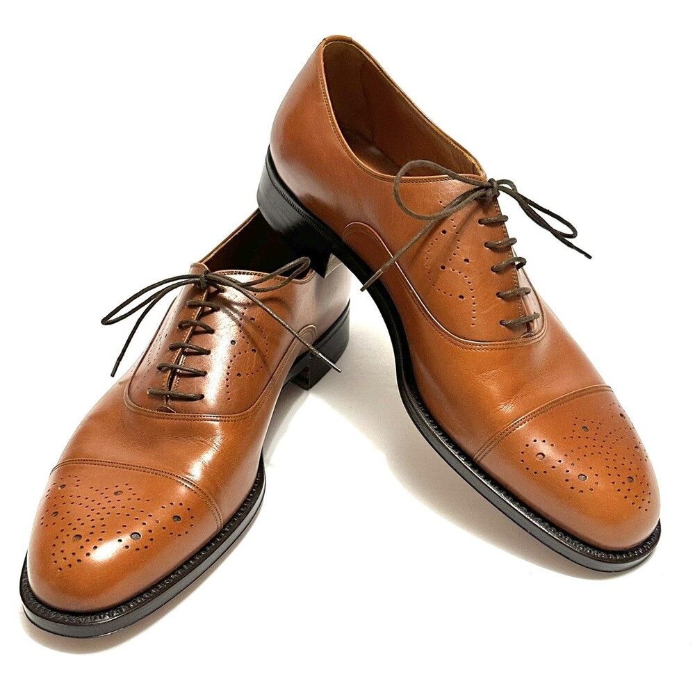 BELTRAMI Brown Oxford Tie Up Dress Shoe Shoes 7.5